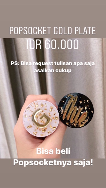 Custom Popsocket Inisial Gold Plate 7-8HARI!