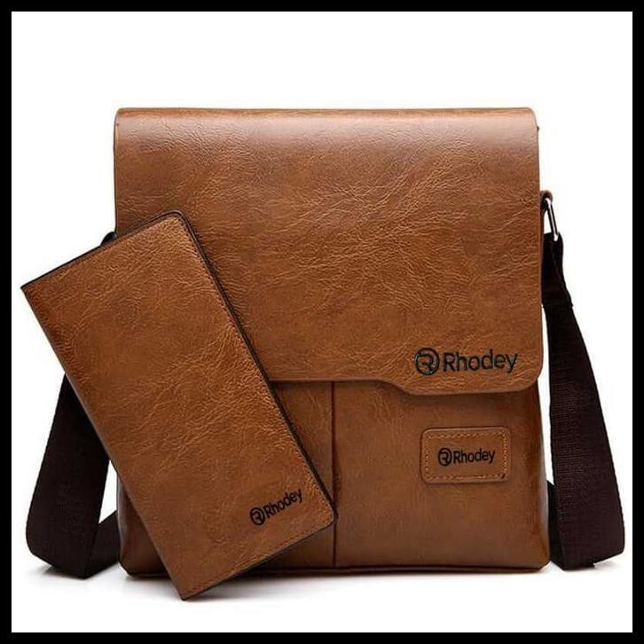 PROMO Tas Selempang Slempang Pria Wanita Kulit/slingbag/tas kerja Jeep Buluo - Cokelat muda