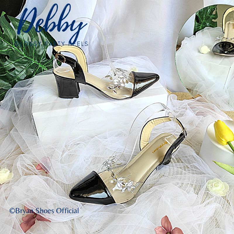 Bryan Debby Heels Glossy Pesta Wedding Mote Tears Drop Tahu 3cm 5cm Bigsize Jumbo 36-40 41 42 43