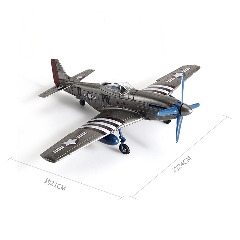 Mainan Rakitan Balok Bangunan Model Pesawat Tempur Mustang P-51 4D 1 / 48