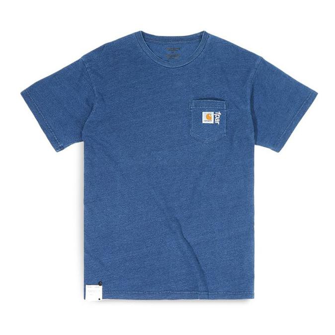 Hot Sale Kaos Pria Keren♎ CHT WIP X FPAR Pocket T-Shirt Washed Indigo Blue - S BARANG BAGUS