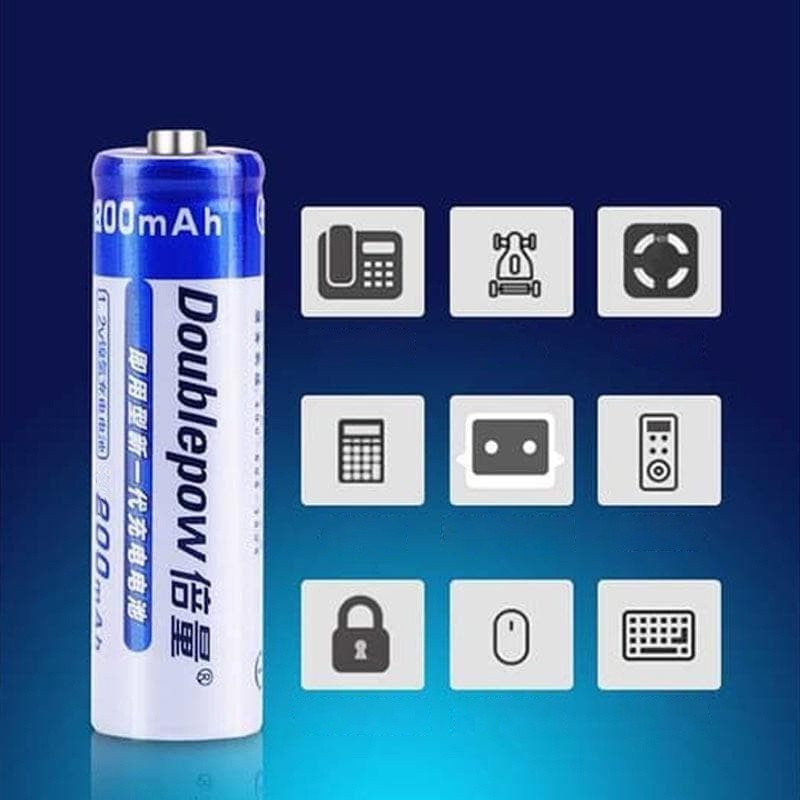 DOUBLEPOW Batu Baterai AA Rechargeable 01XX 800mAh 1 PCS