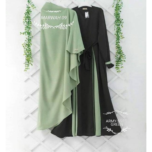 Gamis syar'i termurah/ Baju muslim dewasa terlaris / MARWAH / COD