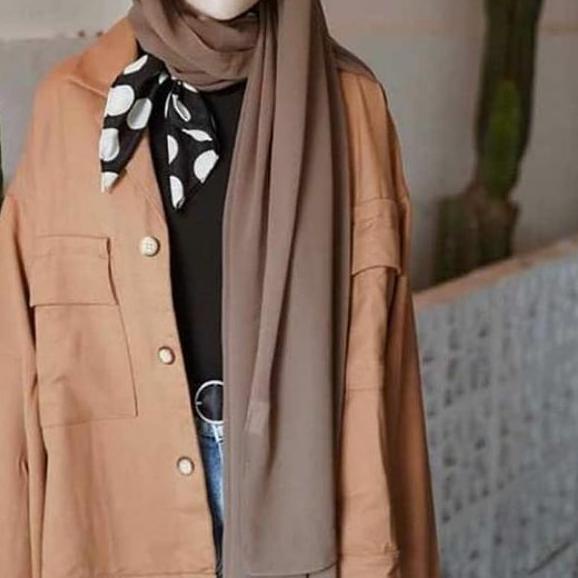 ✬ Pashmina Mafaza Ceruty Babydoll Grade A 2in1 PREMIUM 185*75cm/ Hijab Instan / Inner Jersey Adem / 