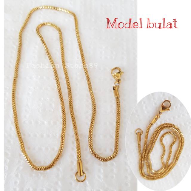 Kalung Milano Bestseller Ready siap kirim perhiasan Emas Titanium Gold Import Antikarat berkualitas