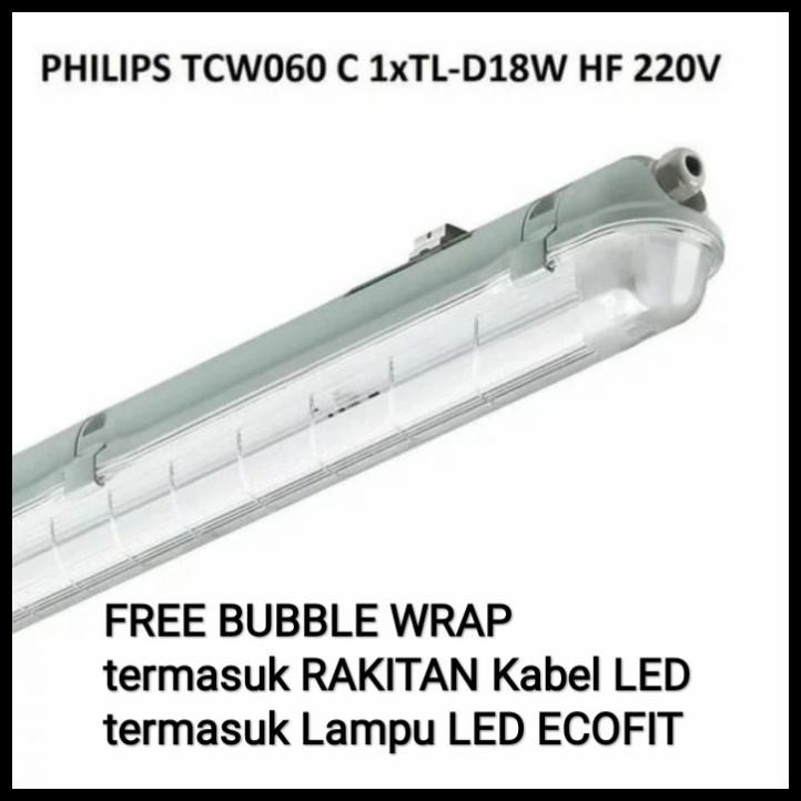 Philips Waterproof Tcw060 Tcw 060 - 1 X 18Watt 220V Ip65 1 Set Lampu