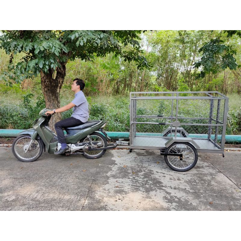 gerobak sampah bisa ditarik motor tipe L ram 160 cm x 80 cm x 90 cm