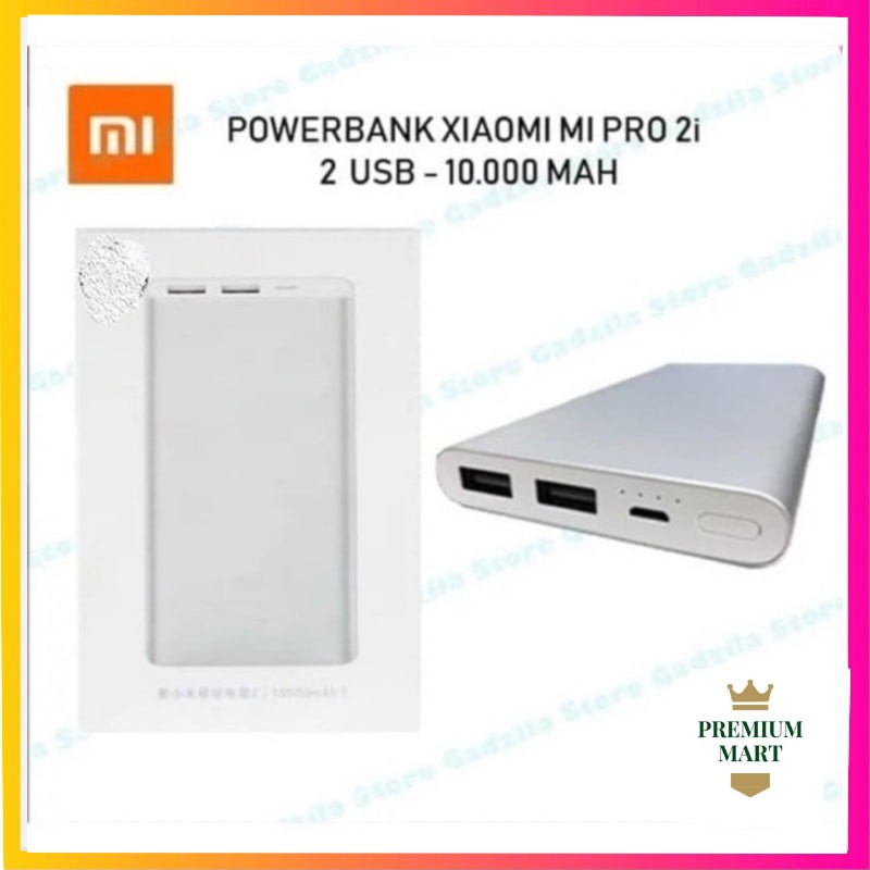 Powerbank Xiaomi Mi Pro 2i 10000mAh 2 USB FAST CHARGING PB Mi2i Mi 2i/ Premiummart