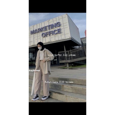 Kemeja Oversize Linen Pocket Outer Wanita