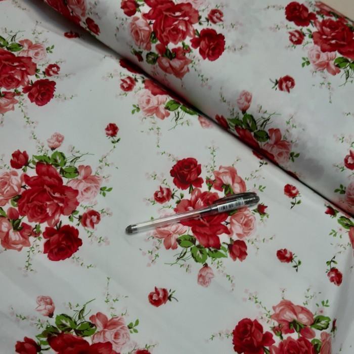 Cotton | Kain Katun Twill Jepang Import Motif Bunga Mawar Terbaru Ready Stock