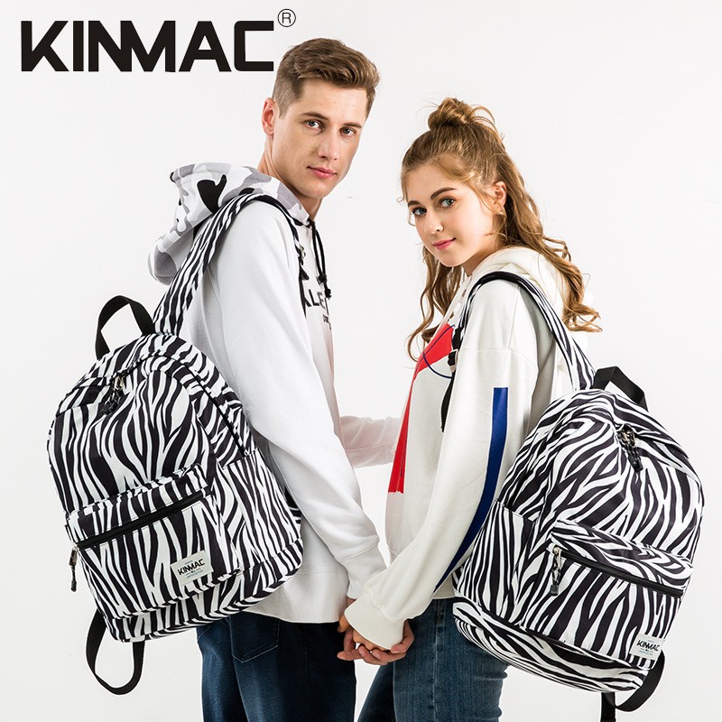 KINMAC BACKPACK Premium BLACK &amp; WHITE ZEBRA Tas Laptop Backpack Tas Ransel USB Charging