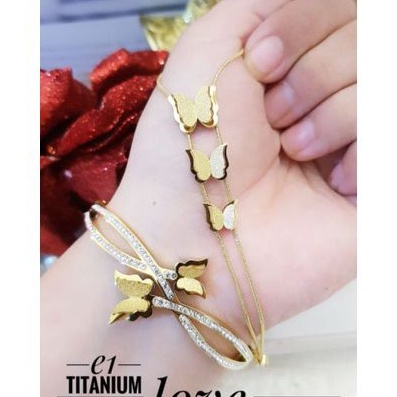 TiTanium set gelang dan kalung p8293948482