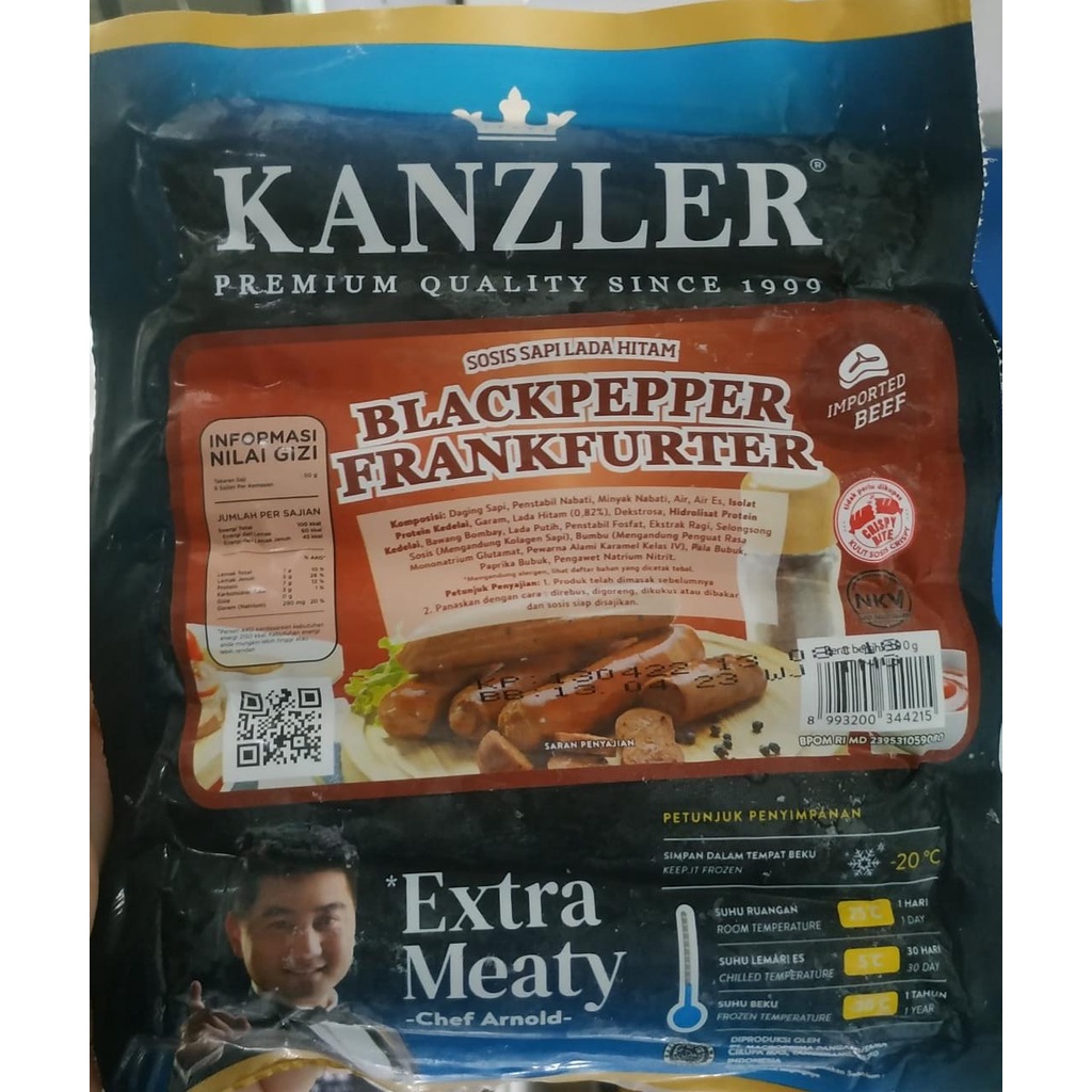 

FROZEN FOOD KANZLER BLACKPEPPER FRANKFURTER 300GRAM - DISASS JOGJA
