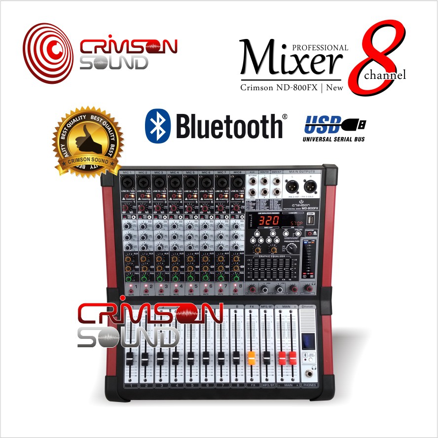 MIXER CRIMSON 8 Channel BLUETOOTH 320 DSP ND-800FX