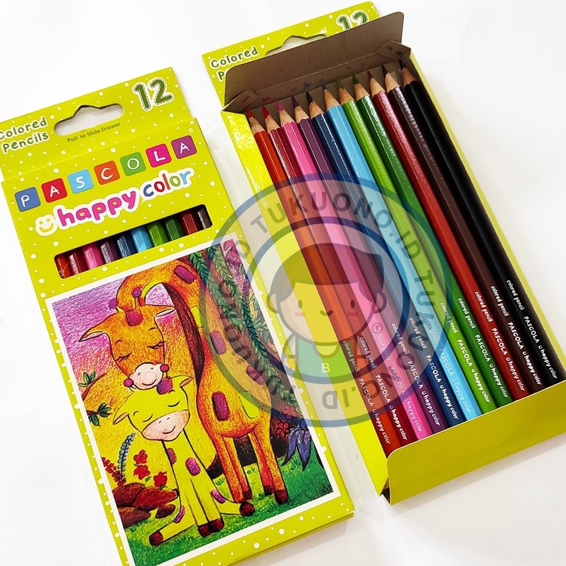 

PASCOLA Pensil Warna 12 Colours | PANJANG