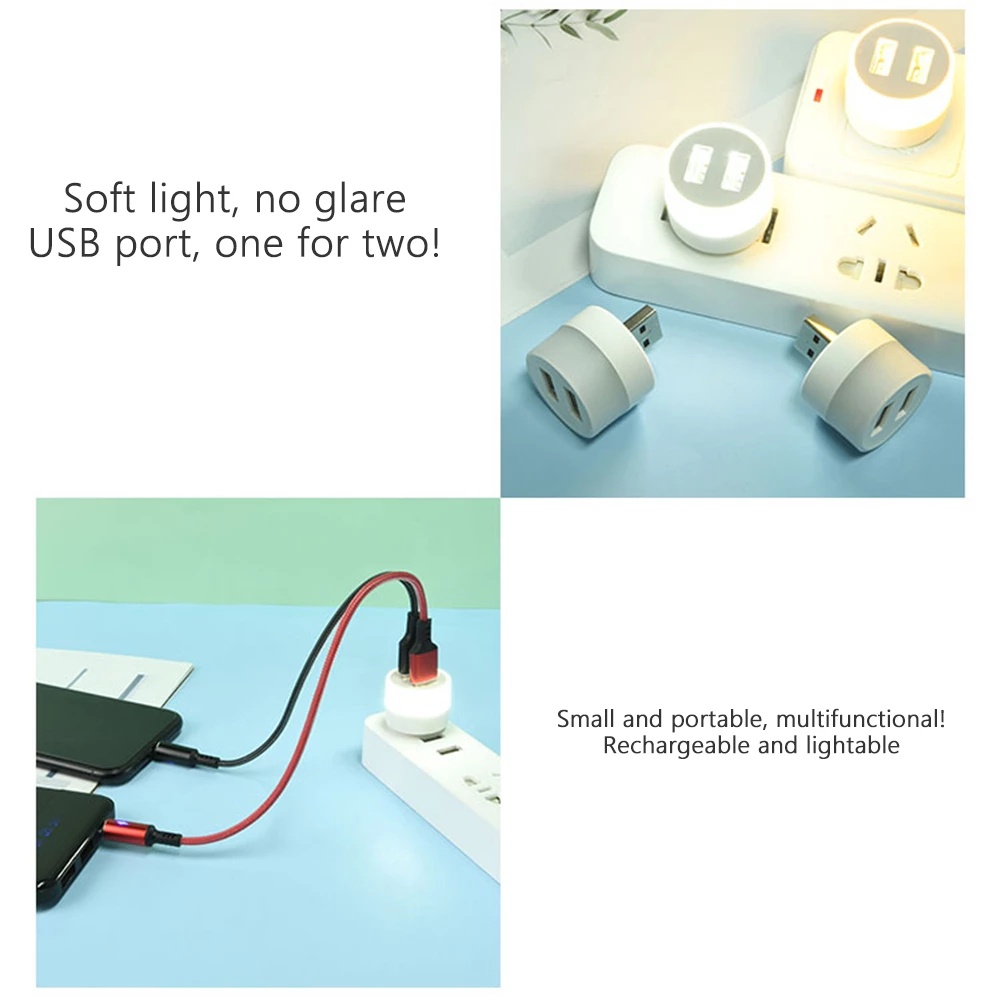 Lampu Malam LED USB Rechargeable Multifungsi Untuk Membaca