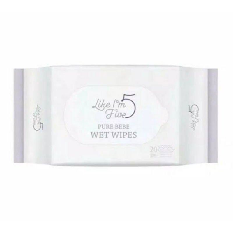 Like i'm five pure bebe wet wipes, 20 wipes