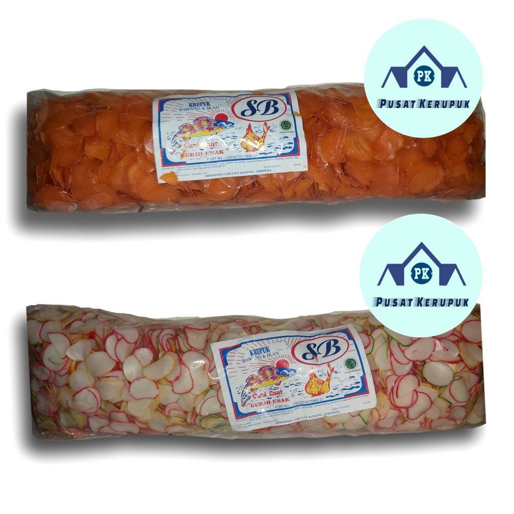 

Kerupuk Bawang Sari Laut/Krupuk Warna Warni Mentah 2,5 kg/bal