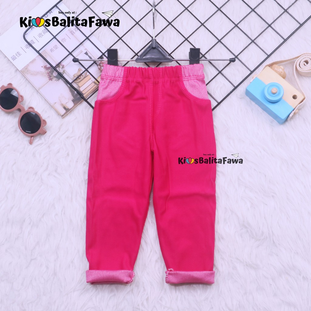 (KANTONG) Jeans Legging uk 4-5 Tahun /  Leging Anak Polos Murah Celana Panjang Bawahan Tebal Denim