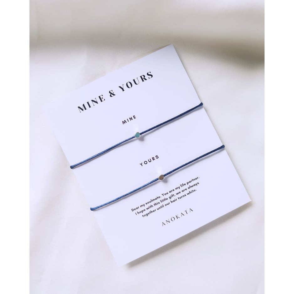 ANOKATA - MINE &amp; YOURS Gelang Couple Cube Anti Karat Gelang Hitam Pasangan Minimalis Premium Gelang Hitam Simple Original