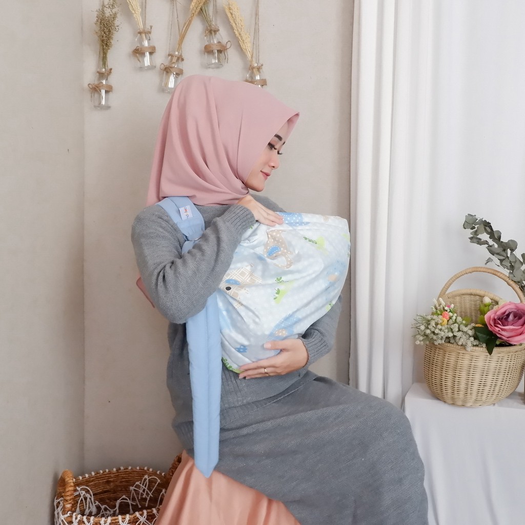 Gendongan Bayi Modern Premium Ring Sling Samping Kain Lebar Lapisan Padding Empuk Merek Ndollolo