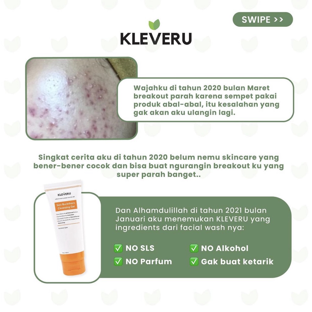 KLEVERU Sea Buckthorn Cleansing Gel / Facial Wash  100ml