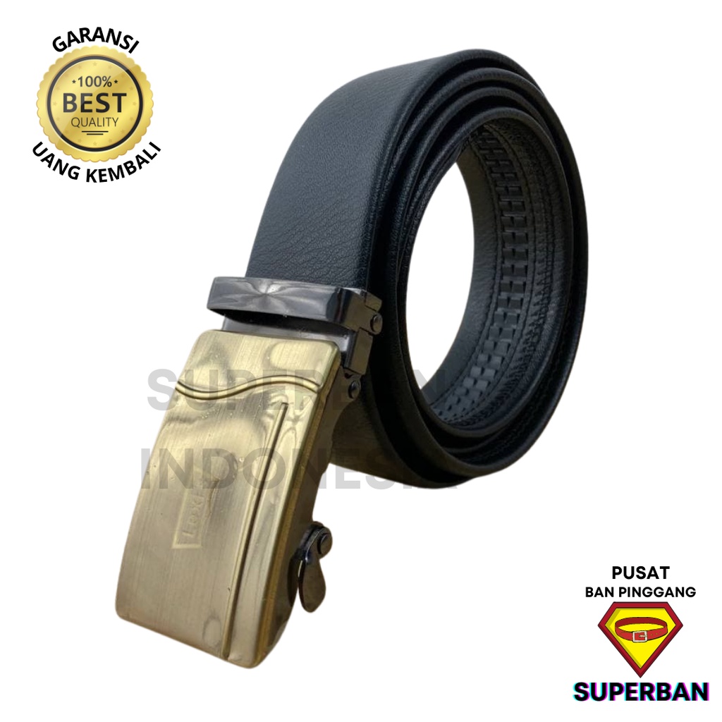 SABUK GESPER PRIA MODERN AUTOMATIC BUCKLE BAN KULIT KOREA FORMAL CASUAL BK-M0001 - SUPERBAN