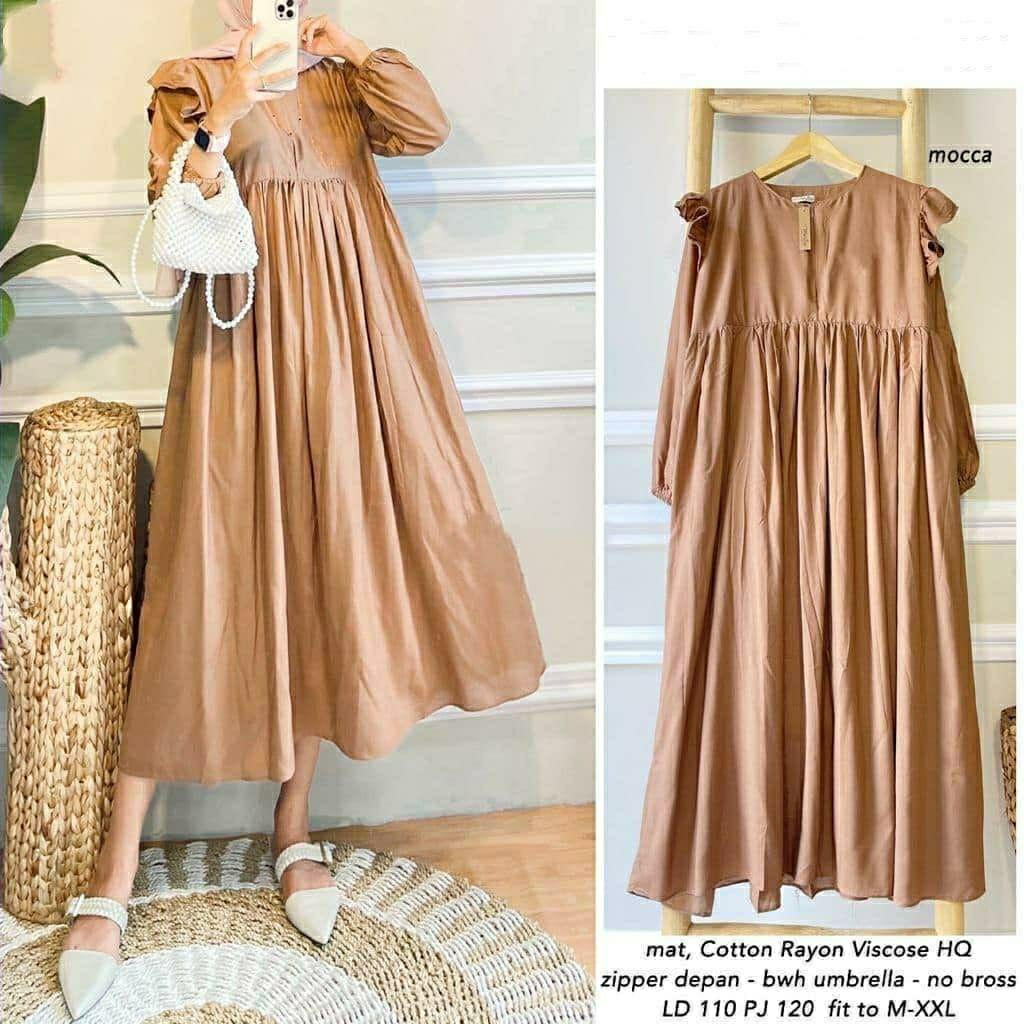 BEFAST - ZFS OOTD Wanita Dress JIHYO / SORAYA RAYON DIAMOND MAXI DRESS / Dress Polos Keluaran Terbaru / Dress Casual / Dress Pesta / Dress Lengan Panjang / Dress Remaja Kekinian