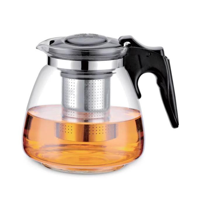 

Teko teh kopi dengan saringan 900ml kaca tea pot glass elegan murah BOOM SALE