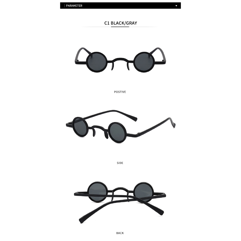 2022 Kacamata Hitam Lensa Warna Gaya Retro Gothic Steampunk Rock Punk Untuk Wanita