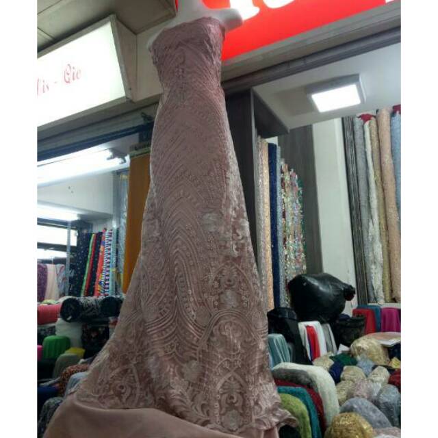 kain tile brokat full bordir