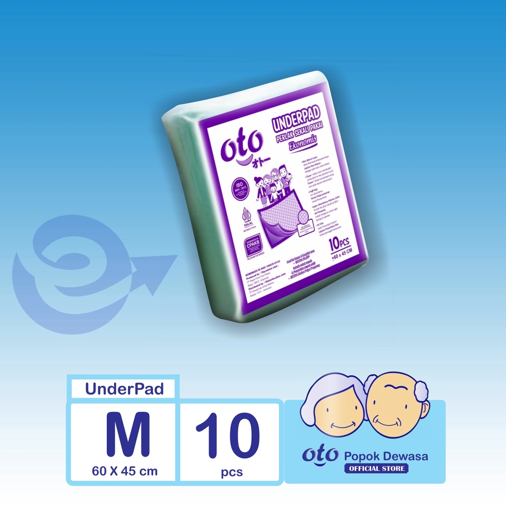 OTO Underpad Under pad Perlak Sekali Pakai Alas Pasien Menyerap Urine Darah isi 10 pcs