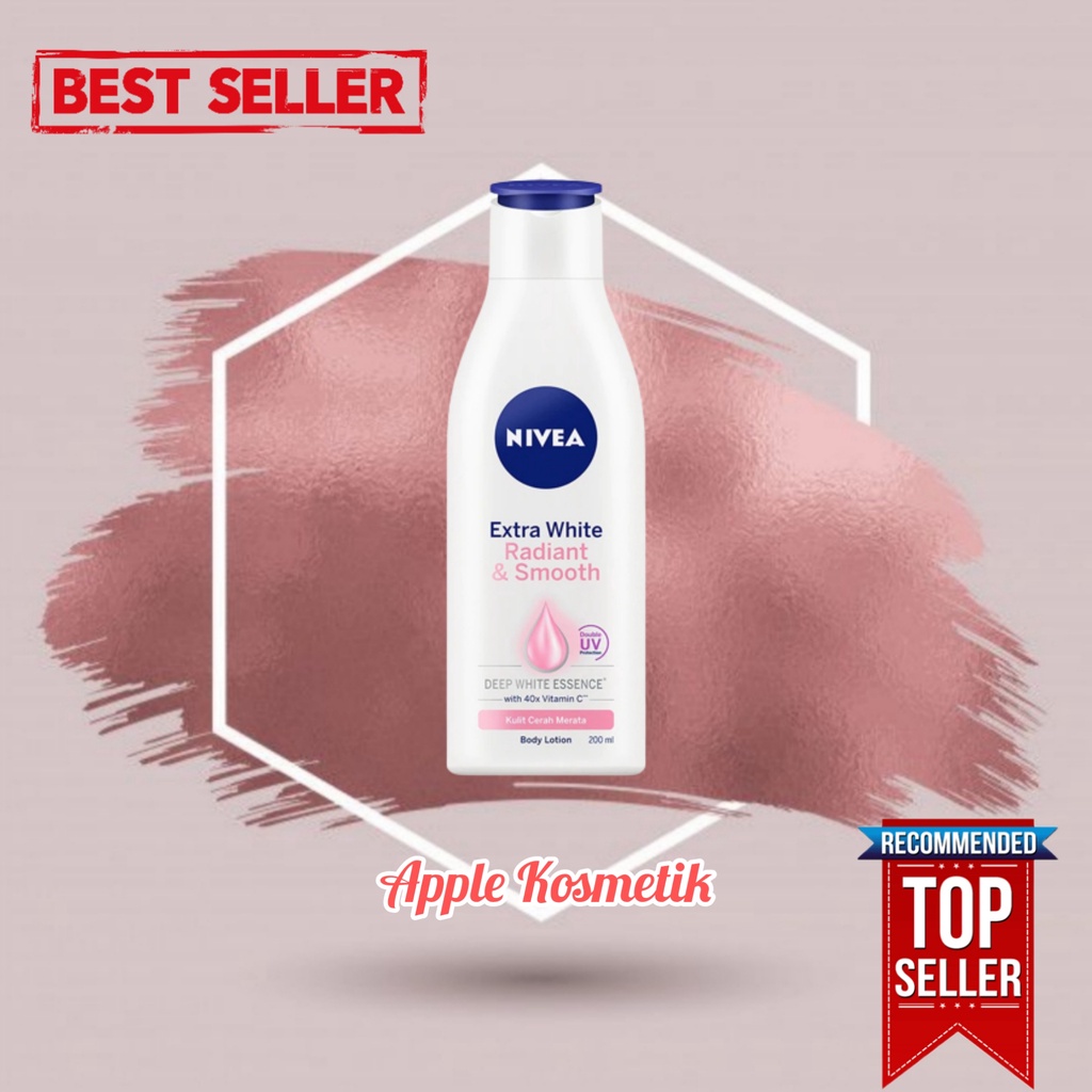 NIVEA Extra White Body Lotion 200ml RADIANT &amp; SMOOTH BPOM TERBARU