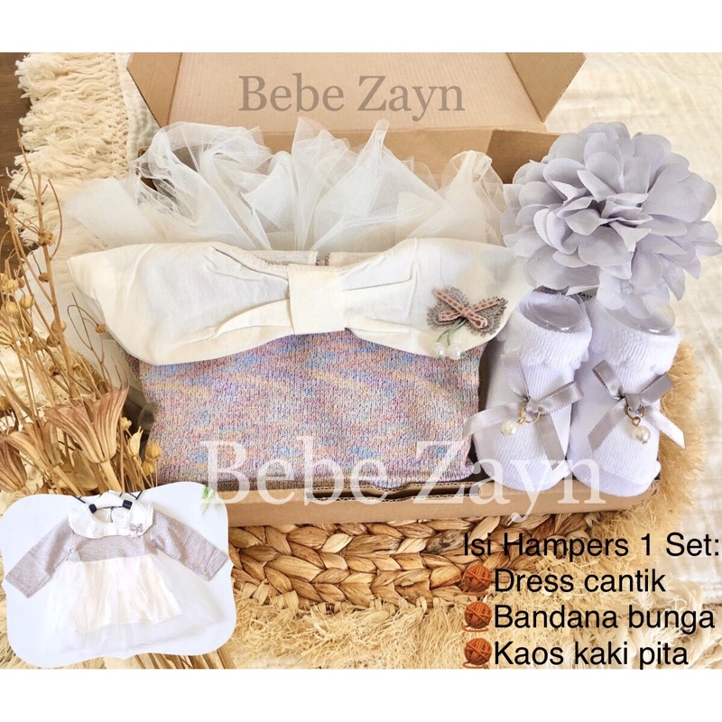 {BEBE ZAYN} Hampers baby/ hampers bayi/ baby gift/ kado bayi/ baby newborn/ Baby Girl/ Flowery Dress Set-Louisa CottonCandy