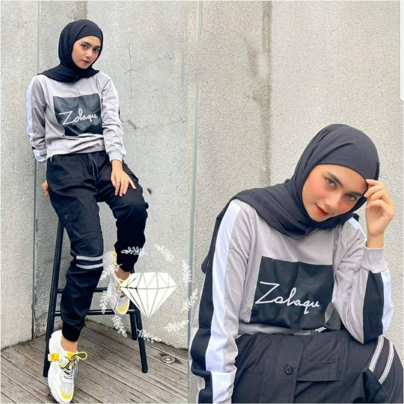PCS SET GISKA ZLQ SETELAN PAKAIAN WANITA ATASAN DAN CELANA BABYTERRY KATUN 2 UKURAN ALLSIZE DAN JUMBO MS