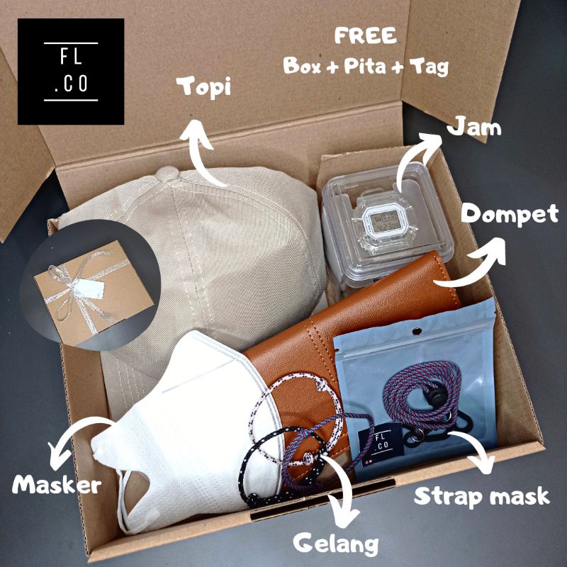 

[COD] Hampers Wisuda / Gift Box Cewek / Gift Set Wanita / Kado Anniversary / Kado Ulang tahun / Kado Hadiah / Parcel / Souvenir /Topi / Jam / Dompet / Strapmask / Masker / Gelang / Jedai / Bando / Hadiah lainnya