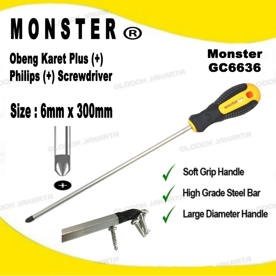 Obeng Plus 6x300mm MONSTER GC6636