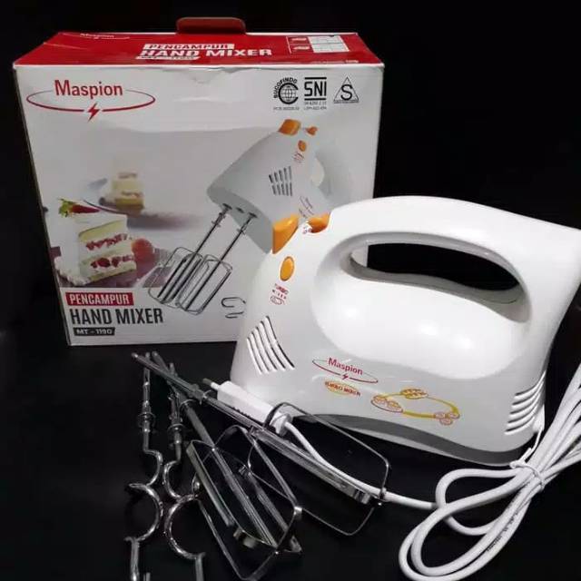 Maspion Hand Mixer 5Speed Turbo 200Watt MT1190