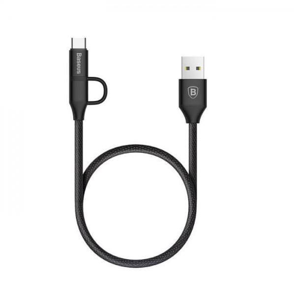 Baseus CAMTYW-01 Yiven 2-1 Cable ( Micro/Type-C) 1M Black