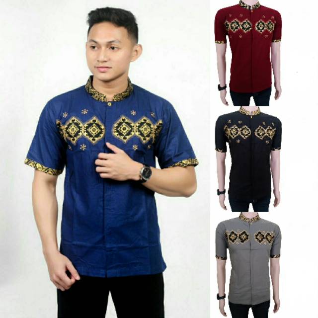 Baju Koko Warna Toska Putih Seragam Hadroh Koko Gus Azmi