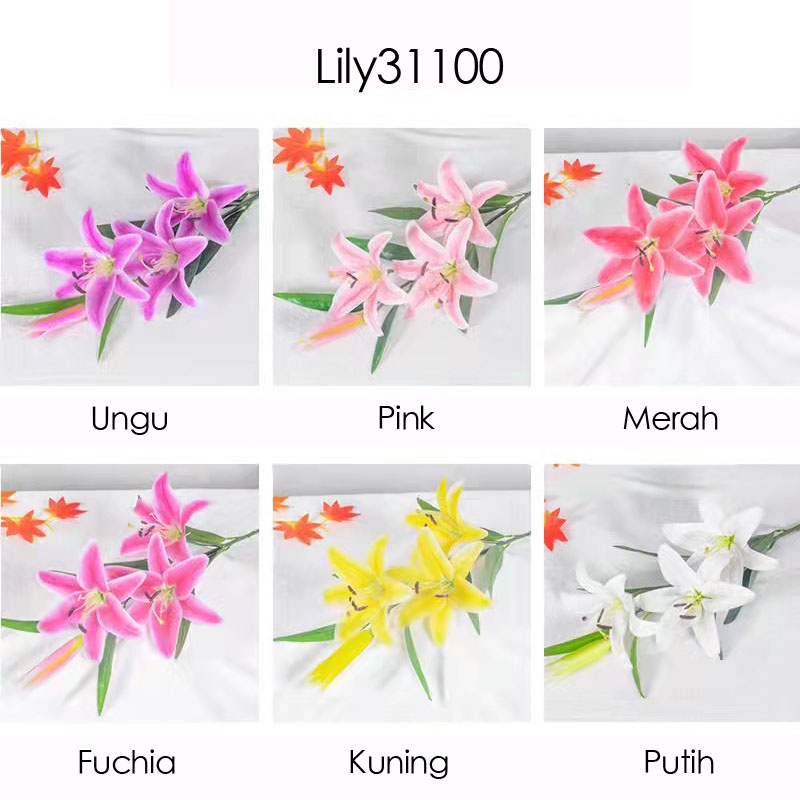 HAPPY TIME BUNGA PLASTIK LILY 31100 BUNGA HIAS PLASTIC ARTIFICIAL BUNGA ARTIFISIAL MURAH