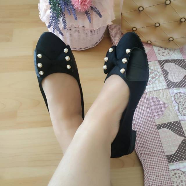 PAWPAWSHOES Kode Lulu Black sepatu wanita big size  jumbo 