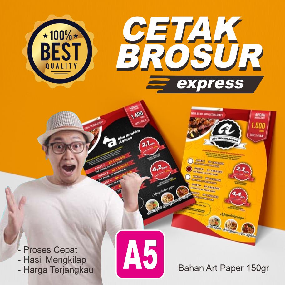(Ukuran A5) Cetak Brosur Sekolah/Brosur makanan/brosur promosi/print brosur cepat satu sisi