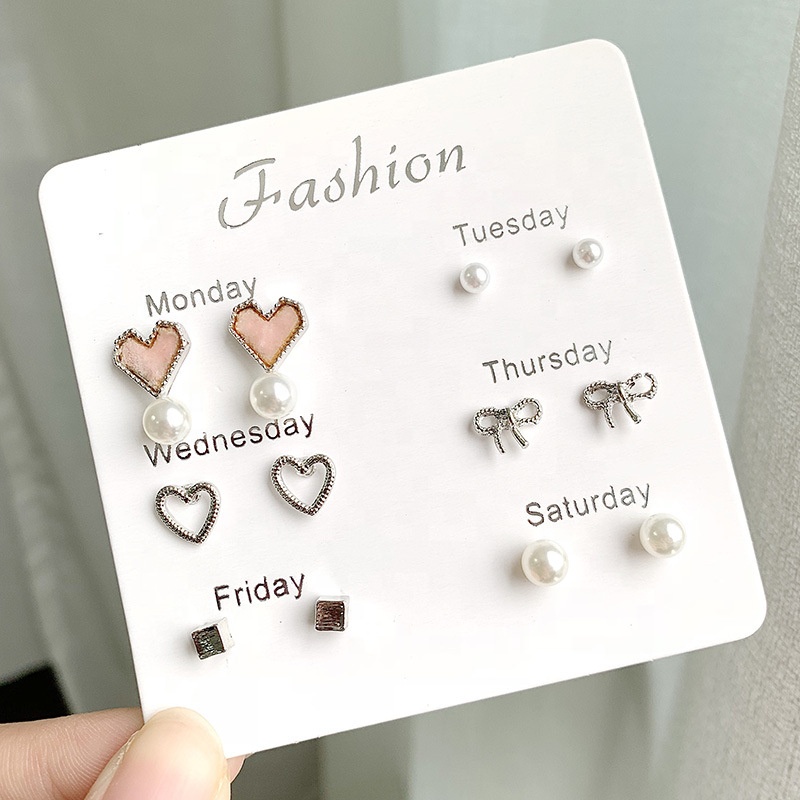 Anting Set 6 Pasang Anting Tusuk 6 in 1 Fashion Ala Korea Aksesoris Murah Dalika