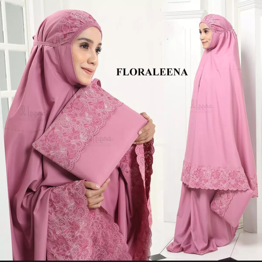 Gudang_mukenaku Mukena Floraleena Khadijah Model Mukena Terbaru 2020 Katun Brukat Murah Cantik