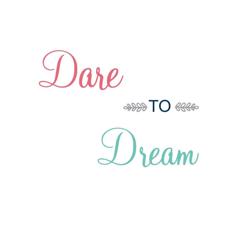 1pc Stiker Dinding Bahan PVC Mudah Dilepas Gambar Tulisan &quot;Dare to Dream&quot; Ukuran 14x60cm