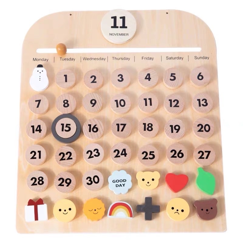 diy magnetic wooden calendar perpetual calendar kalendar bahan kayu