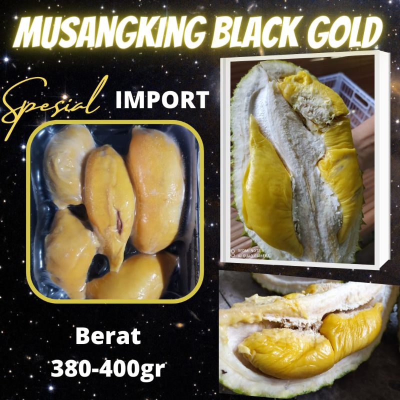 

DURIAN MUSANG KING BLACK GOLD IMPORT 100% JAMIN PUAS ENAK TERLARIS