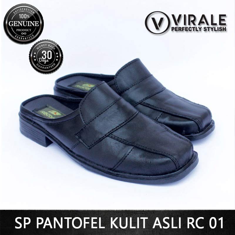 Sepatu Sandal Pria Kulit Asli - Sepatu Selop Pria Kulit - Sepatu Formal RC 001