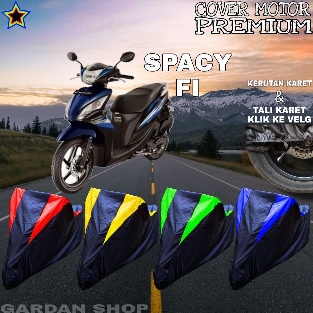 Sarung Motor SPACY FI Hitam KOMBINASI Body Cover Penutup Pelindung Motor Spacy PREMIUM